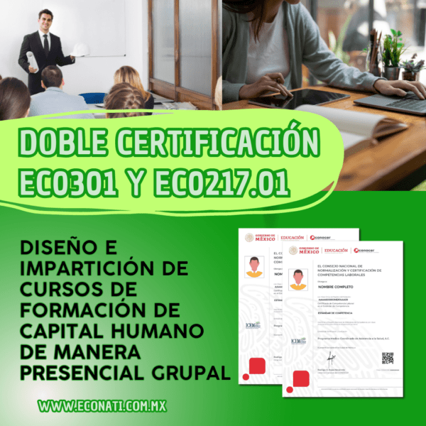 DOBLE CERTIFICACIÓN EC0217.01 y EC0301