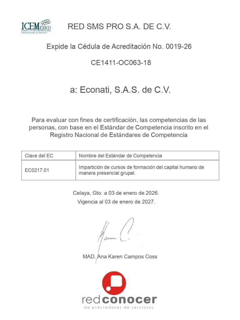 cedula de acreditaciÓn ec0217.01. econati