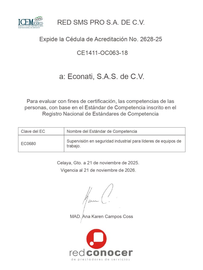 cedula de acreditaciÓn ec0680. econati